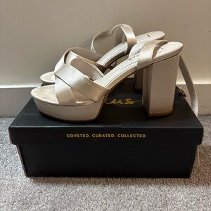 Lulus Selah Ivory Ankle Strap Heels